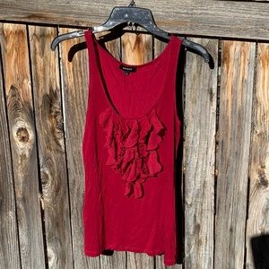 EXPRESS TIERED RUFFLE TANK TOP, SIZE SMALL